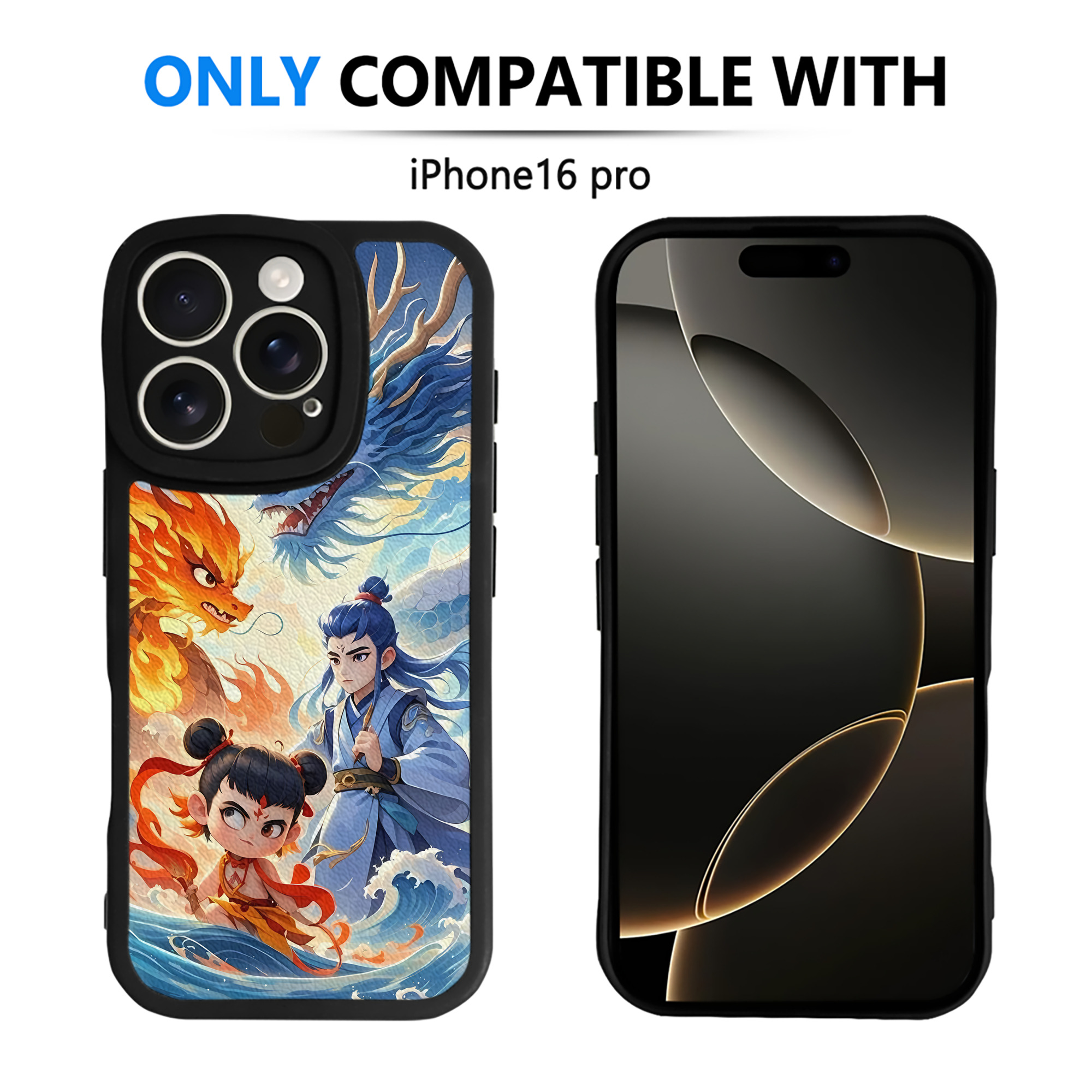 （画像用） Ne Zha 2 ナタ 魔童の大暴れ 【iPhone 16シリーズ対応】シリコンスマホケース（レザー調） 材質：シリコン